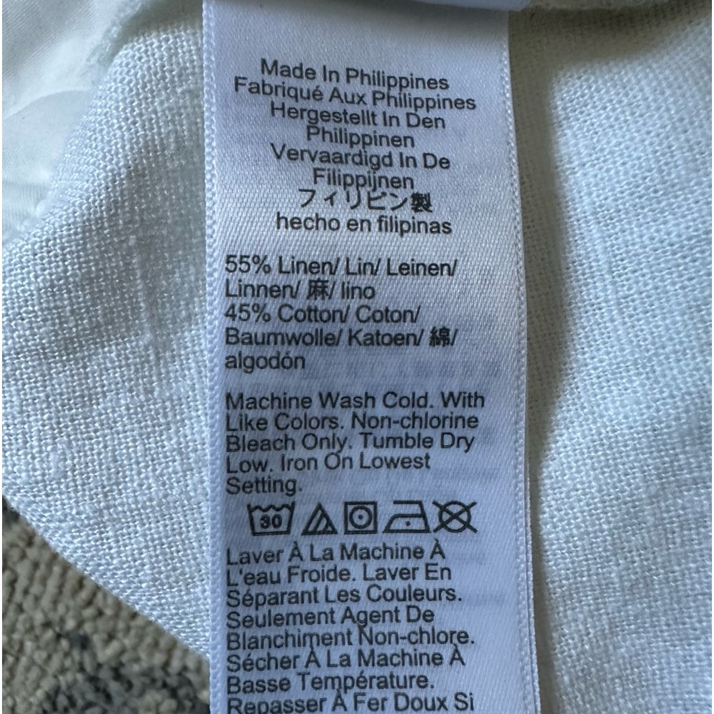 Women’s J.Crew Size 14 White Scalloped Linen Blend 4” Shorts - Picture 6 of 7